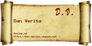 Dan Verita névjegykártya